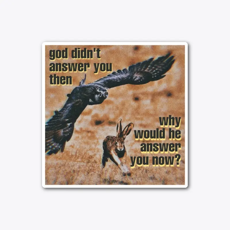 god didn't answer you then